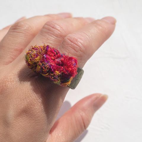 【MOCO】Polymer clay & Yarn Ring