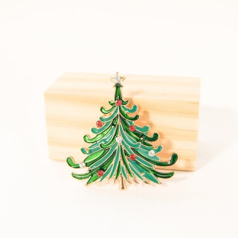 『Christmas🎄シリーズ〜　クリスマスツリーのブローチ』帯留　クリスマス　冬