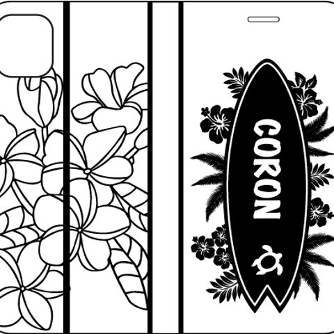 coron101様　カスタムオーダー作品 (iPhone11 Pro用　手帳型　天然木彫刻ケース) 