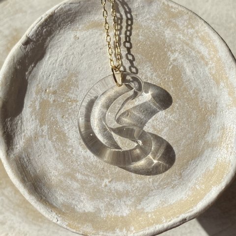 glass simple motif necklace moon
