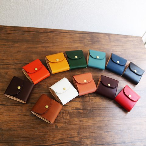 小銭入れ付きマネークリップ 【イタリアンレザーブッテーロ Pat.mini】財布 レザー 革 プレゼント ギフト