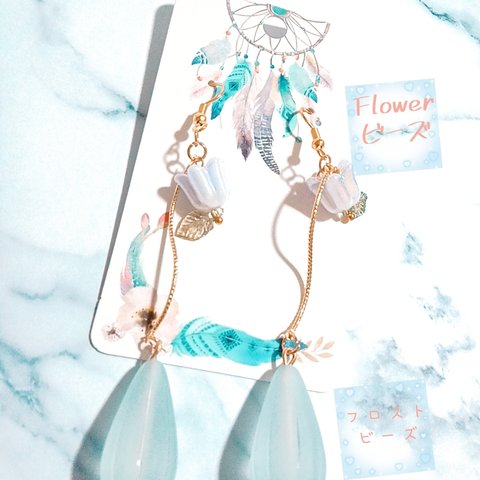 【フロスト】ひねりツイストFlowerピアス/イヤリング