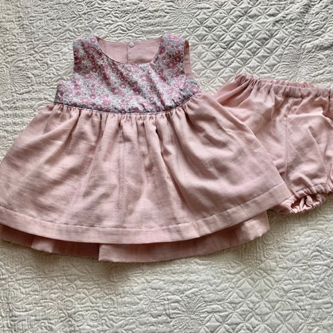 リバティプリントワンピース＆ブルマ　size80