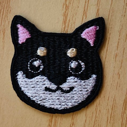 黒柴刺繍ワッペン　　小