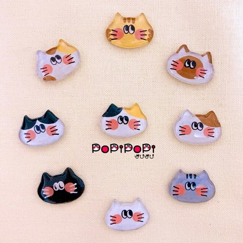 【選べる！】ねこちゃんピアス、イヤリング【色の変更もできます】