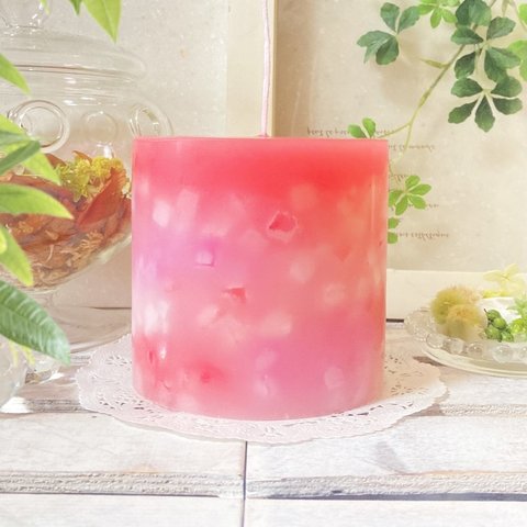 Φ10.3cm×H10cm ペタルキャンドル (ブーゲンビリア) № 000730 /Gradation Candle