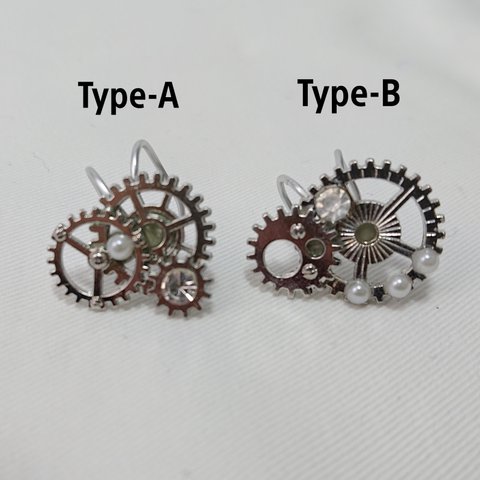 【送料無料】スチームパンク イヤーカフ シルバーType-B(画像右)【cuff04】