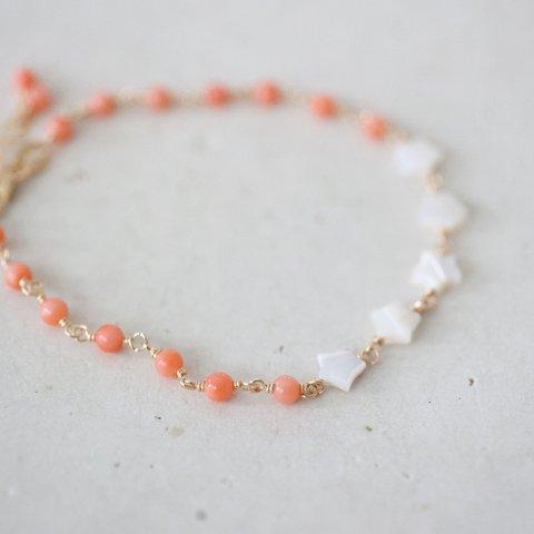 14KGF coral bracelet[kgf3997]