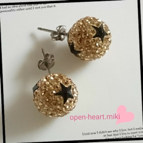 再販✨【送無】グルーデコ ピアス✨星&ライトコロラドトパーズ✨スワロフスキー®クリスタル✴  