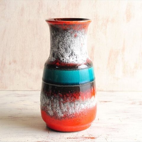 西ドイツ製 ヴィンテージ Bay Keramik 陶器の花瓶 Fat Lava 花器 一輪挿し ミッドセンチュリー期 フラワーベース アンティーク_ig3612