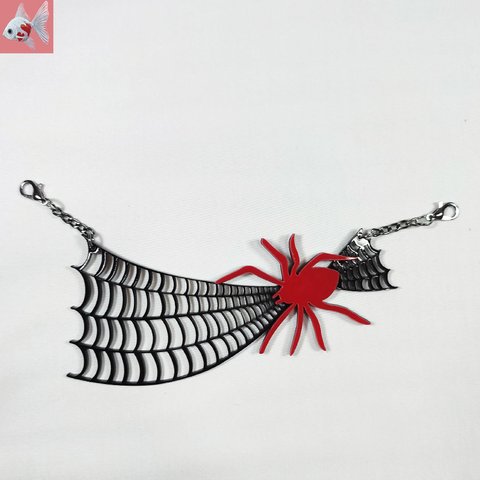 ◆赤い蜘蛛の羽織紐アクセサリー