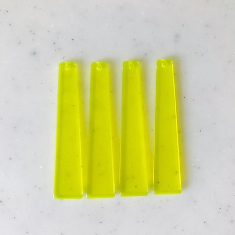 Neon Yellow Long Trapezoid Pendant Tops