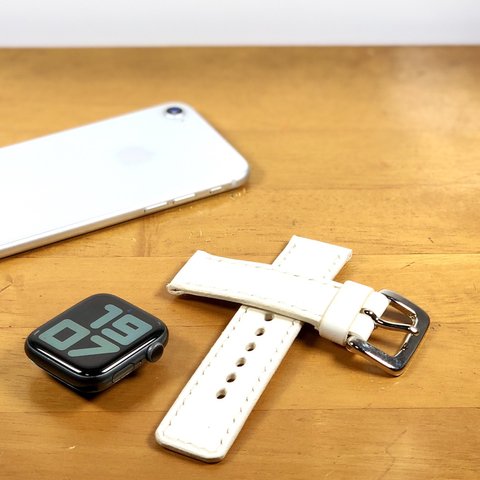 【現品限り】apple Watch アップルウォッチレザーバンド 【姫路レザー純白】ヌメ革 