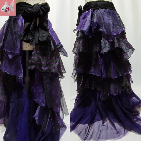 ◆紫と黒の衣装巻きスカート