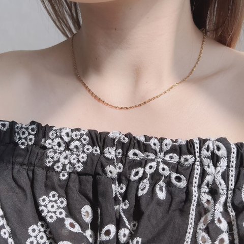 【売り尽くしSALE】Princess necklace　　　　変色しない　金属アレルギー対応　ステンレス316l   錆びないネックレス　スネークチェーン