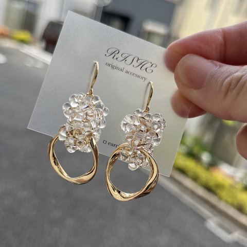 ⭐︎ファルファーレとリングのシンプルピアス/イヤリング