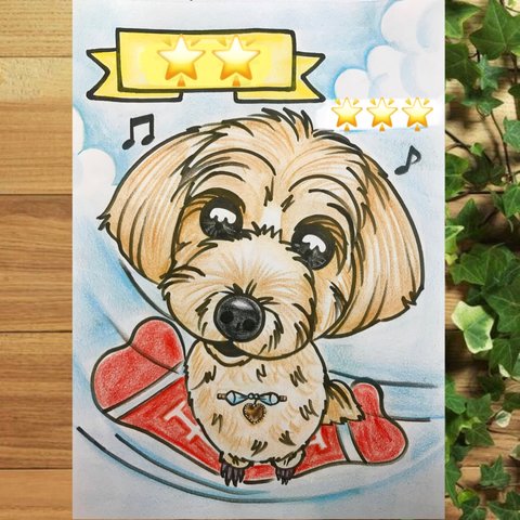 ❤️くっきりタッチ✨可愛い似顔絵オーダー❤️人気❗️ ペット　犬　動物　記念日　誕生日　