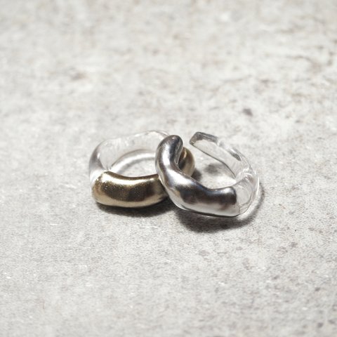 half metal earcuff × ring