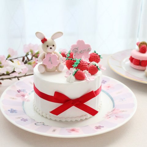 桜と苺のベビーケーキ