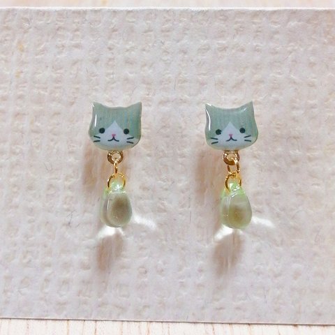 No.1860  涙猫のピアス☆