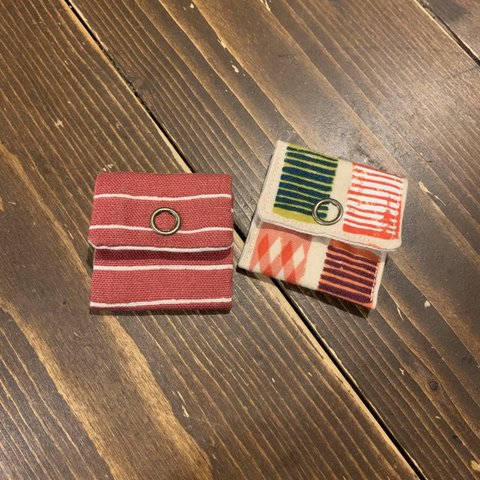 2個setコインケース/献金袋(赤いしましま)