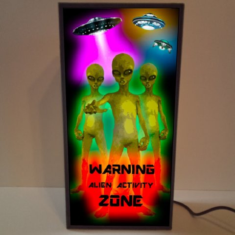 エイリアン UFO 宇宙人 未確認飛行物体 ホラー エリア51 店舗 自宅 サイン ランプ 照明 看板 置物 雑貨 ライトBOX 電飾看板 電光看板