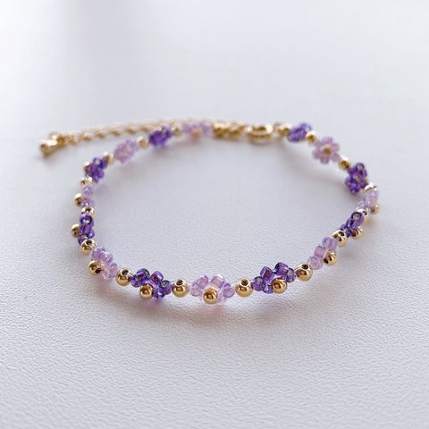 🌼ﾋﾞｰｽﾞﾌﾞﾚｽﾚｯﾄ…purple2🌼