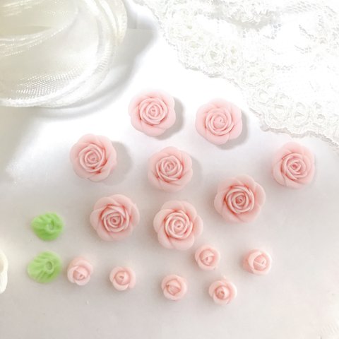 ピンク　ハンドメイド パーツ    材料  薔薇   2