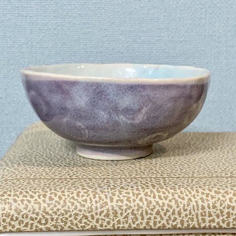 青紫均窯釉茶碗（水玉）