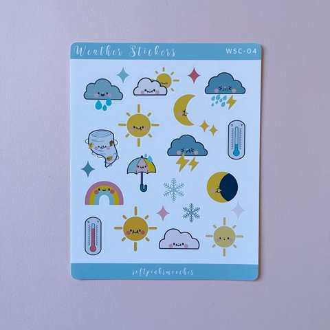 シールシート　2枚/セット　手帳シール　日記、ノートデコシール Weather Stickers