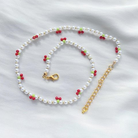 cherry beads necklace