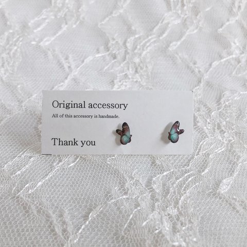 送料無料✴︎アレルギー対応✴︎再販3♡small butterfly ピアス・イヤリング♡リアルパープル④