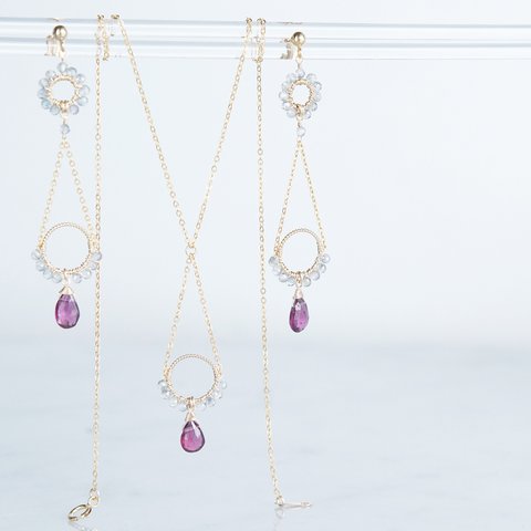【14KGF】Rhodorite Garnet Necklace