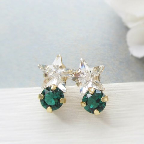 Star bijou earring／pierce（クリスタル＊エメラルドイグナイト）*3731*