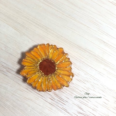 antique sunflower帯留【一点物】