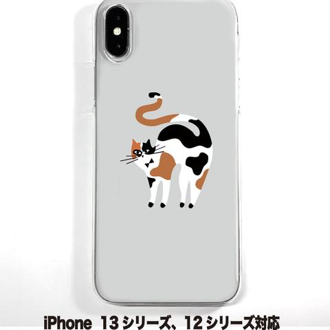 送料無料 iPhone14シリーズ対応  ソフトケース 蝶ネクタイ猫4