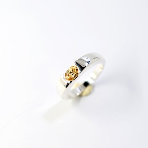 シルバーリング：イエロージルコン 0.55ct