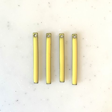 Yellow Enameled Long Rectangle Pendant Tops