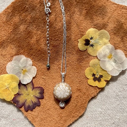  《silver925》 fossil coral ✼ flower necklace ❃