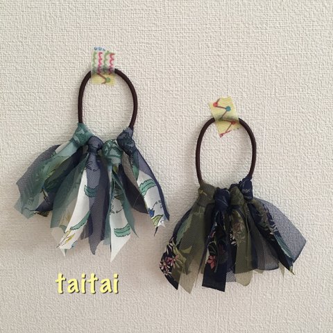 mini♡ふんわりシフォンとお花のヘアゴム