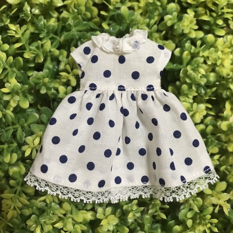 オビツ11服  polka dot cotton lawn ワンピース　