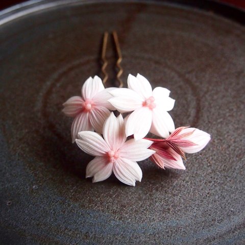髪飾り　山桜のかんざし　
