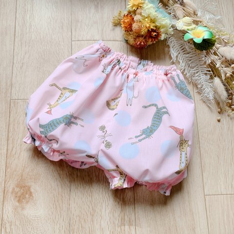 【 sale‼︎】baby✭かぼちゃパンツ　ボリュームタイプ  ✭ピンクドットキャット