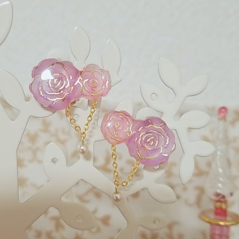 おとなかわいいローズ♡イヤリング（ピアス）