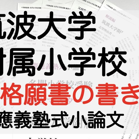 小学校受験 お受験 モンテッソーリ 願書　筑波大学附属小学校 過去問 願書 東京学芸大学附属小学校 稲花 お茶の水大学附属