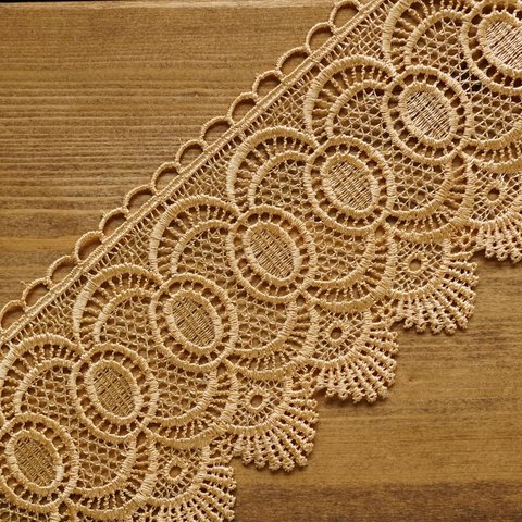 【1m】レース  刺繍リボン  【シャモア】