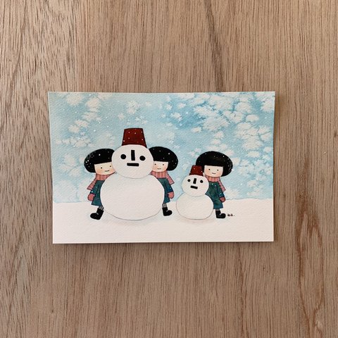 「雪の日」原画　送料無料