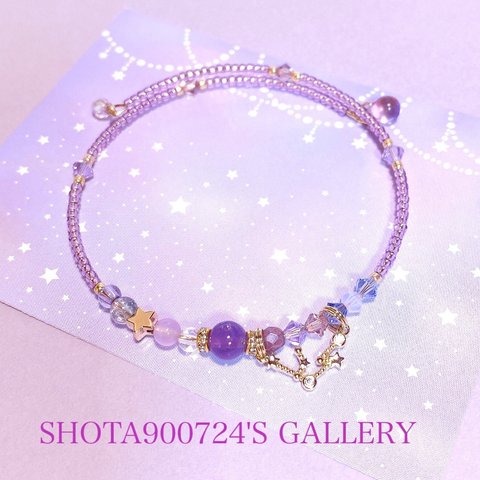 💫［再販6］アメジスト💫　お好きな星座のシングル　ブレスレッド　#minne_new   　#星座　#スワロフスキー　#アメジスト　#アメシスト