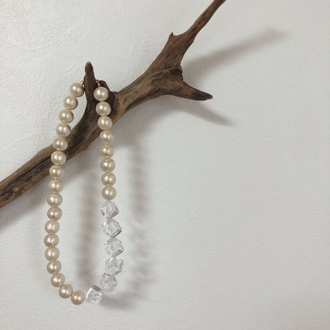 mix cottonpearl  necklace