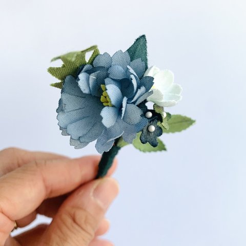 野花のブローチ[blue]